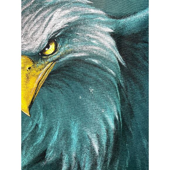 Vintage Bald Eagle Shirt Hazelwoods Green Bird Nature Animal Tee 90s 1990s Large - Picture 6 of 11